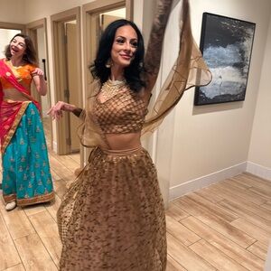 Bronze and Gold Lehenga Choli